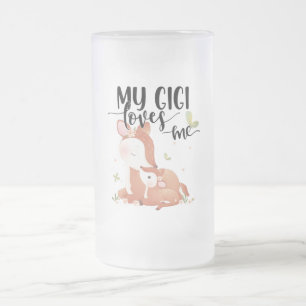 Woodland Deer Doe and Baby Fawn My Gigi Lieben Mattglas Bierglas