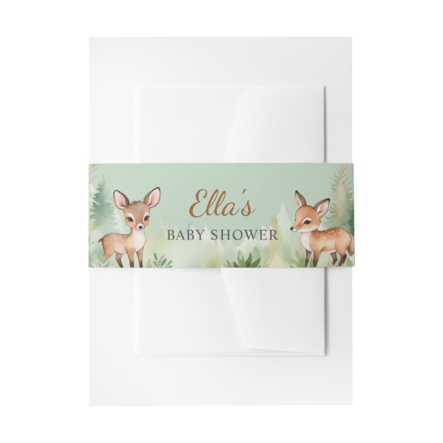 Woodland Deer Forest Neutral Baby Shower Einladungsbanderole (Vorderseite Beispiel)