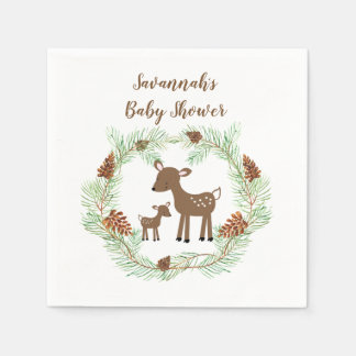 Woodland Deer Maßgeschneiderte Babydusche Serviette