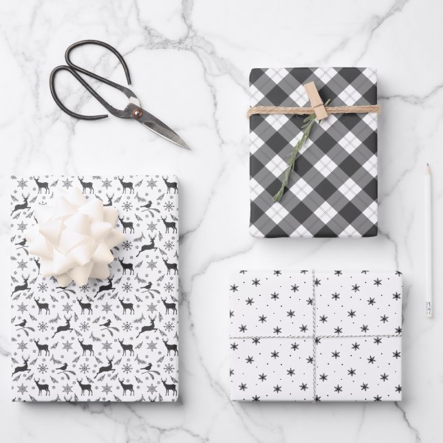 Woodland Deer Trio | Koordination des Aufenthalts Geschenkpapier Set (Vorderseite)