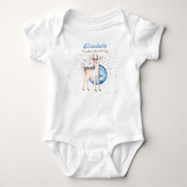 Woodland Deer Twinkle Stars Baby NAME Geschenk Blu Baby Strampler