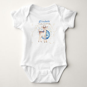 Woodland Deer Twinkle Stars Baby NAME Geschenk Blu Baby Strampler