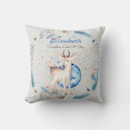Woodland Deer Twinkle Stars Baby NAME Geschenk Blu Kissen