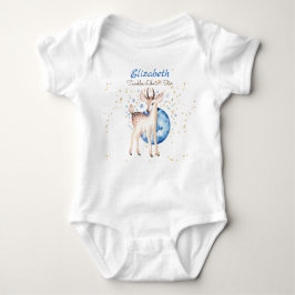 Woodland Deer Twinkle Stars Baby NAME Geschenk Blu Strampler