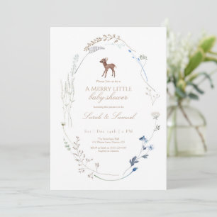 Woodland Deer Winter Baby Dusche Einladung