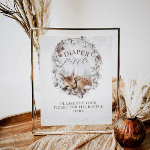 Woodland Dei Winter Baby Duschdusche Windelwanne Poster