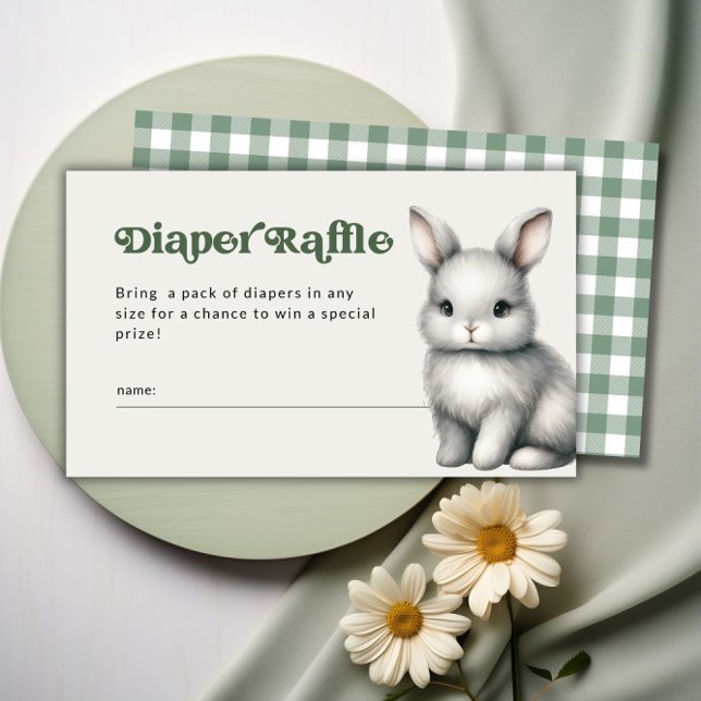 Woodland Diaper Raffle Boy Baby Dusche Begleitkarte (Woodland Diaper Raffle Baby Shower Enclosure Card
)