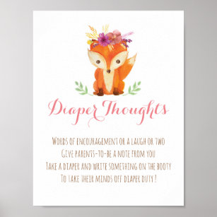 Woodland Diaper Thinghts Poster - Mädchen