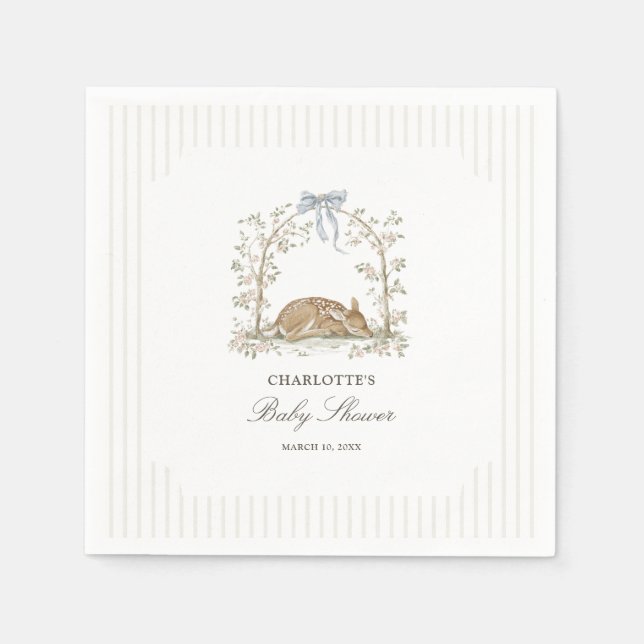 Woodland Dreams Fawn Cottage Baby Shower Serviette (Vorderseite)