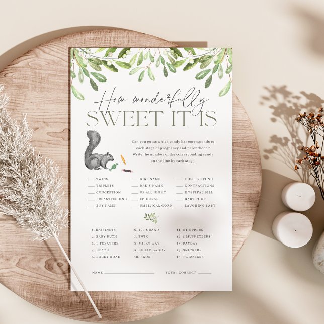 Woodland Eichhörnchen Kinderdusche Candy Guessing  Flyer (Von Creator hochgeladen)