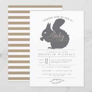 Woodland Eichhörnchen Kinderdusche Einladung