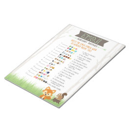 Woodland Emoji Kinderzimmer Rhyme Game Baby Dusche Notizblock