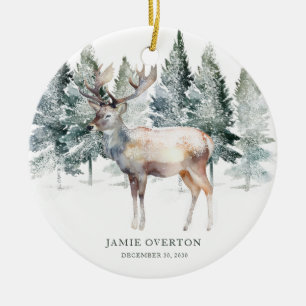 Woodland - Erste Weihnachtszeit mit Foto Keramik Ornament