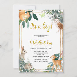 Woodland Es ist eine Kinderdusche Einladung