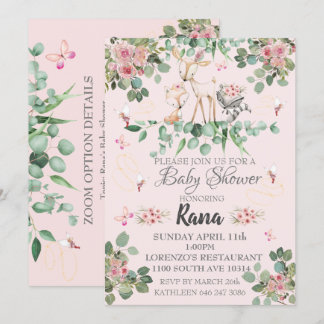 Woodland Fairy Baby Dusche Einladung
