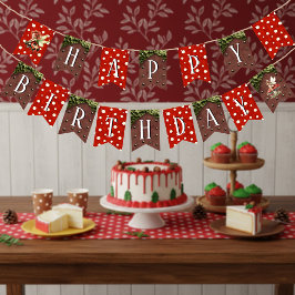 Woodland Fairy Mushroom Polka Dot Happy Birthday Wimpelkette
