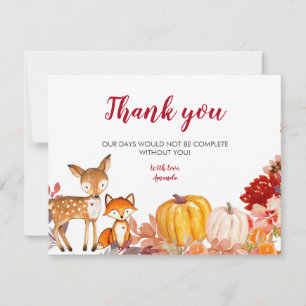 Woodland Fall Floral Danke Karte