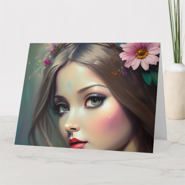 Woodland Fantasy Sprite Dankeskarte (Vorderseite)