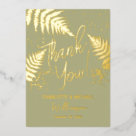 Woodland Ferns Foto Overlay Wedding Vielen Dank Folieneinladung