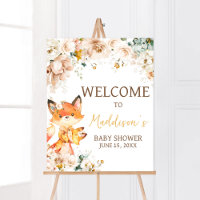 Woodland Floral Fox Babydusche Willkommen