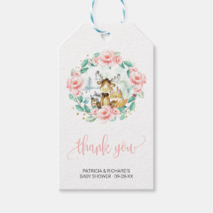 Woodland Floral Greenerenery Kinderdusche Vielen D Geschenkanhänger
