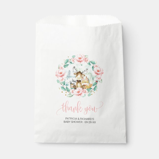 Woodland Floral Greenerenery Kinderdusche Vielen D Geschenktütchen (Vorderseite)