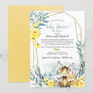 Woodland Floral Greenerity Kinderdusche per Mail Einladung