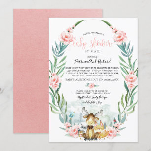 Woodland Floral Greenerity Kinderdusche per Mail Einladung