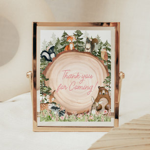 Woodland Floral Wood Slice Vielen Dank für Ihr Kom Poster