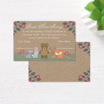 Woodland Florals Babydusche schätzt wie viele Kart