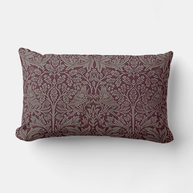 Woodland Foliage Red Rabbit William Morris Muster Lendenkissen (Vorderseite)