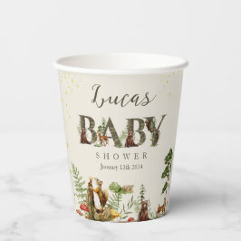 Woodland Forest Animal baby Dusche Begrüßungszeich Pappbecher
