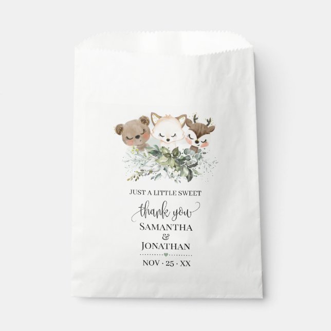 Woodland Forest Animal Baby Dusche Gefallen Geschenktütchen (Vorderseite)