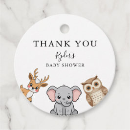 Woodland Forest Animals Baby Shower Geschenkanhänger