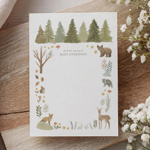 Woodland Forest Animals Kinderdusche Danke Karte