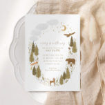 Woodland Forest Animals Kinderdusche Einladung<br><div class="desc">Feiern Sie unterwegs mit dieser Baby-Dusche aus Holz.</div>