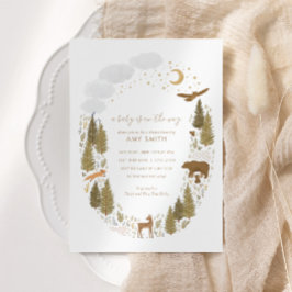 Woodland Forest Animals Kinderdusche Einladung