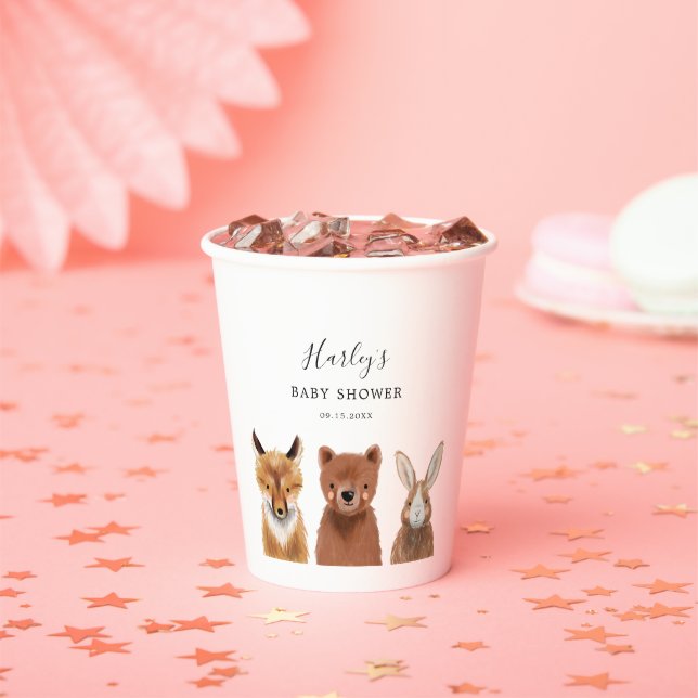 Woodland Forest Animals Kinderdusche Pappbecher (Insitu)