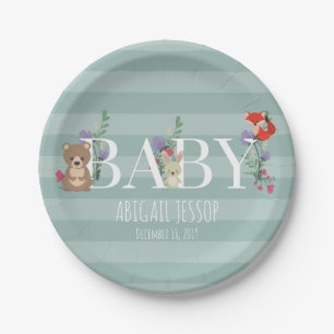 Woodland Forest Animals Kinderdusche Pappteller
