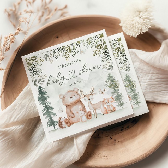 Woodland Forest Animals Kinderdusche Serviette (Von Creator hochgeladen)