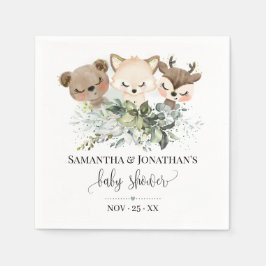 Woodland Forest Baby Animals Baby Dusche Serviette