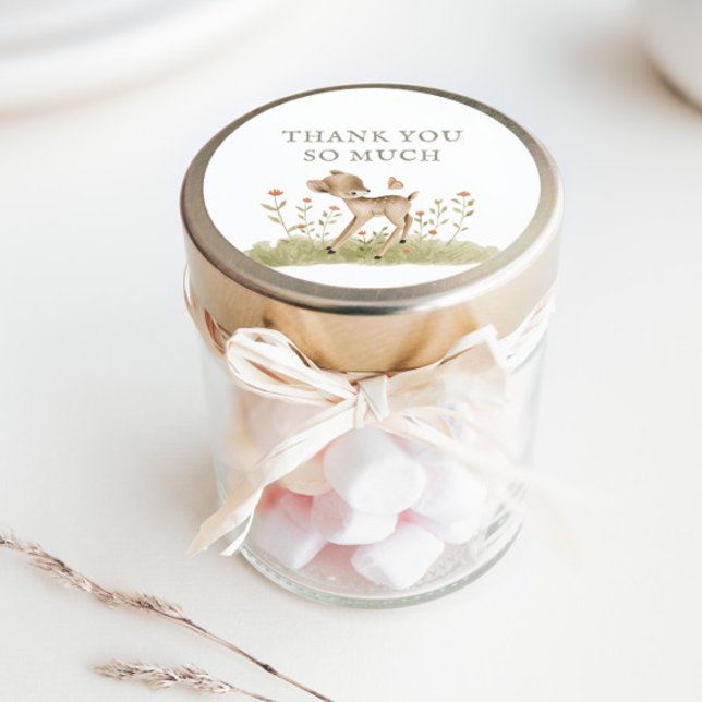 Woodland Forest Baby Dusche Vielen Dank Quadratischer Aufkleber (Von Creator hochgeladen)