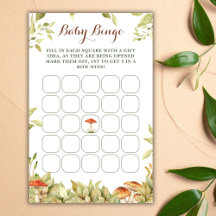 Woodland Forest Baby Shower Bingo Game Greenerie