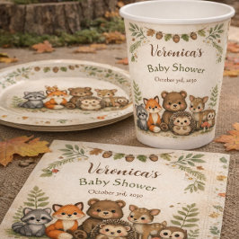 Woodland Forest Baby Shower Pappteller