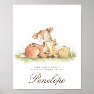 Woodland Forest Babynzeichen Kinderzimmer art Poster