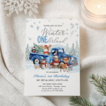 Woodland Forest Blue Truck ONEderland 1st Birthday