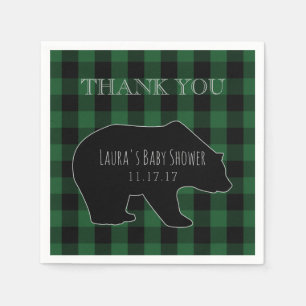 Woodland Forest Boy Babydusche   Lumberjack Karier Serviette
