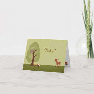 WOODLAND Forest Deer Falten Danke, dass Sie zur Ke Dankeskarte