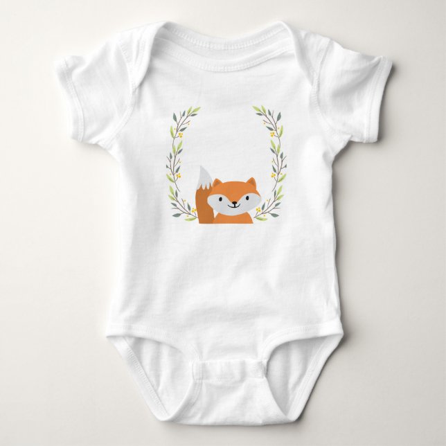 Woodland Forest Fox Baby Onsie Strampler (Vorderseite)