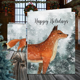 Woodland Forest Red Fox Bonne carte de vacances
